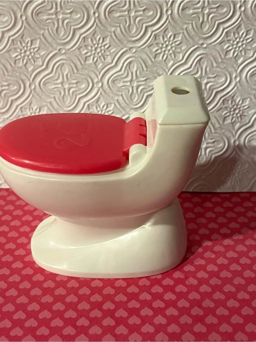Barbie White and Hot Pink Toilet Accessory 2015 Dreamhouse